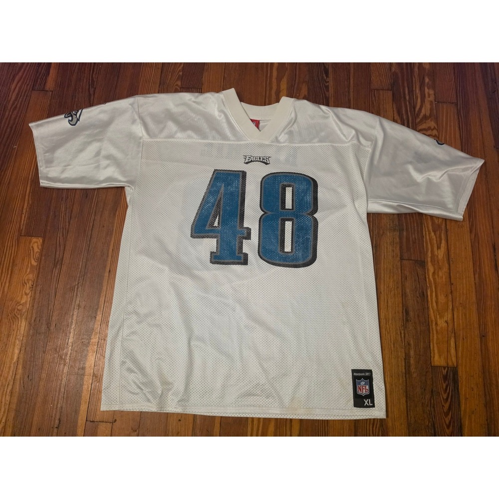 Mens Reebok Philadelphia Eagles Jon Ritchie 48 NFL Jersey White XL Mesh 2000s
